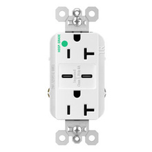 15W Hospital Grade USB Outlet, Type C, 20A, Tamper-Resistant, White