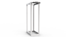 Mighty Mo 20 Dual Adjustable Base 4-Post Rack, 45 RU (7 FT), Adjustable 31"-42" depth, Tapped Rails, White