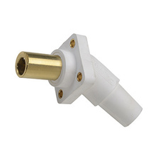 Series 16 45° White Double Set Screw Panel Mount - Female Series 16 45° White Double Set Screw Panel Mount - Female