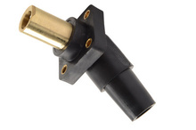Series 16 45° 2'' Black Threaded Stud Panel Mount - Female Series 16 45° 2'' Black Threaded Stud Panel Mount - Female