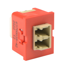 TracJack Module, LC Duplex,  Multimode, Beige Adapter, Red Housing TracJack Module, LC Duplex,  Multimode, Beige Adapter, Red Housing