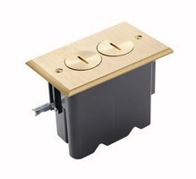 Discontinued - Rectangular USB Outlet Floor Box Kit - Brass