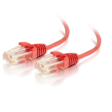 Q-Series Patch Cords, Cat6A, Reduced Diameter, Red 6in