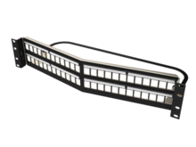 Clarity 48-Port 2RU Shielded High Density Jack Unloaded Angled Panel Black Clarity 48-Port 2RU Shielded High Density Jack Unloaded Angled Panel Black