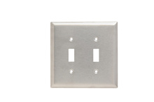 Junior Jumbo 2-Gang 302/304 Stainless Steel Wall Plate, Toggle Switch Openings