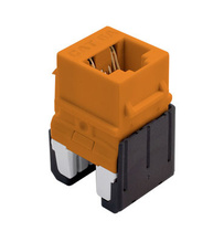 Cat 6a Quick Connect RJ45 Keystone Insert, Orange