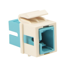 TechChoice SC Simplex Fiber Keystone Module, Aqua Ceramic Adapter, Fog White Housing TechChoice SC Simplex Fiber Keystone Module, Aqua Ceramic Adapter, Fog White Housing