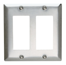 2-Gang 302/304 Stainless Steel Wall Plate, 1 Decorator Opening 2-Gang 302/304 Stainless Steel Wall Plate, 1 Decorator Opening