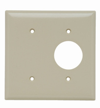 2-Gang Thermoset Wall Plate, 1 Blank, 1 Single Receptacle, White 2-Gang Thermoset Wall Plate, 1 Blank, 1 Single Receptacle, White