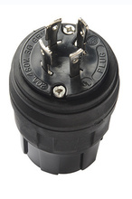 Turnlok® Watertight Locking Plug, 20A 3Φ480V, NEMA 4X/6P Rated, NEMA L16-20P Config, Black Turnlok® Watertight Locking Plug, 20A 3Φ480V, NEMA 4X/6P Rated, NEMA L16-20P Config, Black