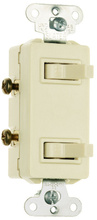 Discontinued - Discontinued - 15A, 120/277V Decorator Combination Two, Non-Grounding/Single-Pole Switches, Ivory