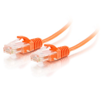 Q-Series Patch Cords, Cat6A, Reduced Diameter, Orange 6in