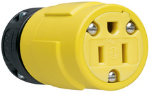 15A, 125V Rubber Dust-Tight Connector, Yellow 15A, 125V Rubber Dust-Tight Connector, Yellow