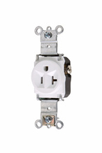 20A 125V Heavy Duty Spec-Grade Single Receptacle, Back and Side Wire, White 20A 125V Heavy Duty Spec-Grade Single Receptacle, Back and Side Wire, White