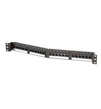 Category 6 TechChoice 24 Port Angled Patch Panel Black 1RU