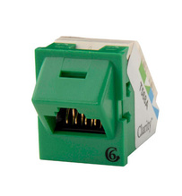 Clarity 6 Angled TracJack, T568A/B, 45 degree, Green Clarity 6 Angled TracJack, T568A/B, 45 degree, Green