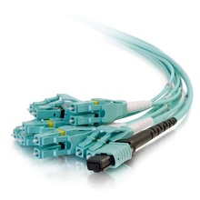 9.8ft (3m) MTP® Compatible MPO to 6 Duplex Fiber Breakout Cable OM3 riser Rated (OFNR) 9.8ft (3m) MTP® Compatible MPO to 6 Duplex Fiber Breakout Cable OM3 riser Rated (OFNR)