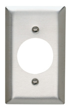 1-Gang 302/304 Stainless Steel Wall Plate, Power Outlet Receptacle Openings