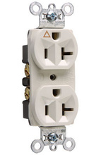 20A 125V Heavy Duty Spec-Grade Isolated Ground Duplex Receptacle, Back and Side Wire, Light Almond