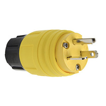 20A, 125V Watertight Straight Blade Plug, Yellow 20A, 125V Watertight Straight Blade Plug, Yellow