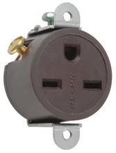 Short Strap Spec Grade Single Receptacle, Side Wire, 15A, 250V, Brown