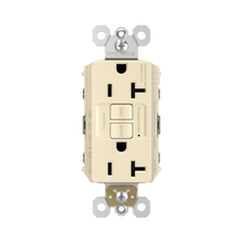 radiant® Tamper-Resistant 20A Duplex Self-Test GFCI Receptacle with SafeLock® Protection, Light Almond
