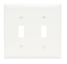 TradeMaster® Jumbo 2-Gang Nylon Wall Plate, 2 Toggle Switch Openings, White TradeMaster® Jumbo 2-Gang Nylon Wall Plate, 2 Toggle Switch Openings, White
