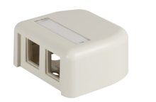HDJ 2 port plastic surface mount box - fog white - with label field HDJ 2 port plastic surface mount box - fog white - with label field