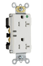 20A Extra Heavy Duty Decorator Power Indicating Hospital-Grade Receptacle, White 20A Extra Heavy Duty Decorator Power Indicating Hospital-Grade Receptacle, White