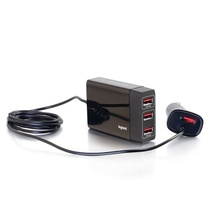 4-Port USB Car Charger with Extension for Passengers, 5.8A Output 4-Port USB Car Charger with Extension for Passengers, 5.8A Output