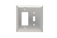 Combination Openings, 1 Toggle Switch and 1 Decorator, Two Gang, 302/304 Stainless Steel