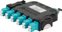 Infinium High Density Cassette, 12 Fiber LC to MPO, OM4, Type B, Near End Infinium High Density Cassette, 12 Fiber LC to MPO, OM4, Type B, Near End