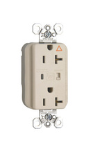Discontinued - PlugTail® Isolated Ground Surge Protective Duplex Receptacle, Light Almond