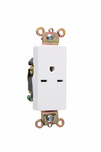 15A 250V Heavy Duty Specification Grade Single Decorator Receptacles, White 15A 250V Heavy Duty Specification Grade Single Decorator Receptacles, White