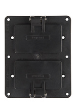 Industrial Grade 2-Gang FlipLid 2-GFCI Portable Outlet Cover Plate, Black Industrial Grade 2-Gang FlipLid 2-GFCI Portable Outlet Cover Plate, Black