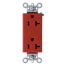 20A 125V Heavy Duty Specification Grade Decorator Duplex Receptacle, Red
