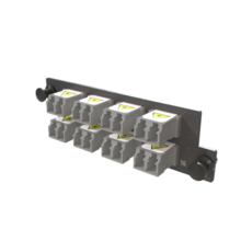 Infinium M4 HDFP Adapter Panel, 8 Keyed Front Non-Keyed Rear LC Duplex Adapters, 16 Fibers, Gray Infinium M4 HDFP Adapter Panel, 8 Keyed Front Non-Keyed Rear LC Duplex Adapters, 16 Fibers, Gray