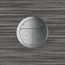 Evolution 8-inch diameter furniture feed cover. Brushed Aluminum.