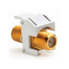 Recessed Gold F-Connector, White Recessed Gold F-Connector, White