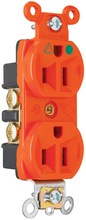 Isolated Ground Heavy Duty Hospital Grade Receptacles, Back and Side Wire, 15A, 125V, Orange