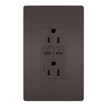 radiant® 30W USB Outlet, Type C, 15A, Tamper-Resistant, Brown
