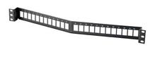 Rear load angled high density jack panel kit for Clarity 6a, 6 or 5E panel jacks, 24 Port