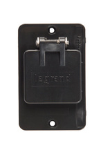1-Gang Flip Lid 1.56-in Diameter Single Receptacle Cover Plate, Black 1-Gang Flip Lid 1.56-in Diameter Single Receptacle Cover Plate, Black