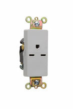 15A 250V Heavy Duty Specification Grade Single Decorator Receptacles, Gray