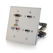RapidRun® VGA, Stereo Audio, Composite Video and RCA Stereo Audio Double Gang Wall Plate with Dual HDMI Pass Through RapidRun® VGA, Stereo Audio, Composite Video and RCA Stereo Audio Double Gang Wall Plate with Dual HDMI Pass Through