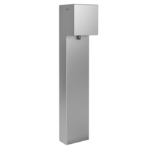 Power Pedestal, 2-Gang with Hinged Cover and Divider, Silver