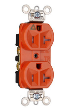 20A 125V Heavy Duty Spec-Grade Tamper-Resistant Isolated Ground Duplex Receptacle, Orange 20A 125V Heavy Duty Spec-Grade Tamper-Resistant Isolated Ground Duplex Receptacle, Orange