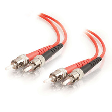 6.6ft (2m) ST-ST 62.5/125 OM1 Duplex Multimode PVC Fiber Optic Cable - Red 6.6ft (2m) ST-ST 62.5/125 OM1 Duplex Multimode PVC Fiber Optic Cable - Red