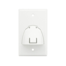 Single Gang Hinged Bullnose Wall Plate, White