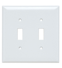 Junior Jumbo 2-Gang Thermoset Wall Plate, 1 Toggle Switch Opening, White Junior Jumbo 2-Gang Thermoset Wall Plate, 1 Toggle Switch Opening, White